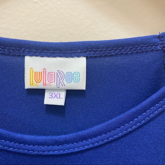 LulaRoe Sexy Baseball Tee Royal Blue & Floral - Picture 4 of 5